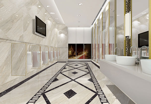 Z6官网全抛釉瓷砖天堡石KYS8062高档洗手间成效图