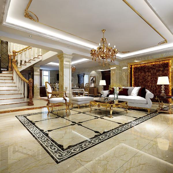 Z6官网大理石瓷砖土耳其浅灰白KYS8089瓷砖客厅成效图