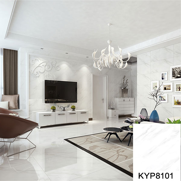 02Z6官网大理石瓷砖：爵士白KYP8101铺贴成效图