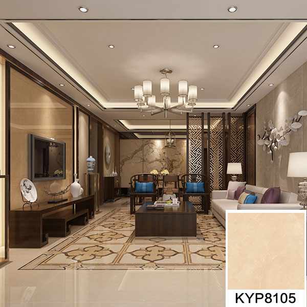 02 Z6官网大理石瓷砖：世纪米黄 KYP8105地面铺贴成效图