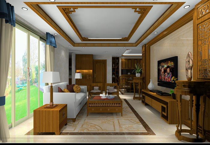 Z6官网家装：井冈山和谐家园安设幼区130㎡中式风格装建鉴赏