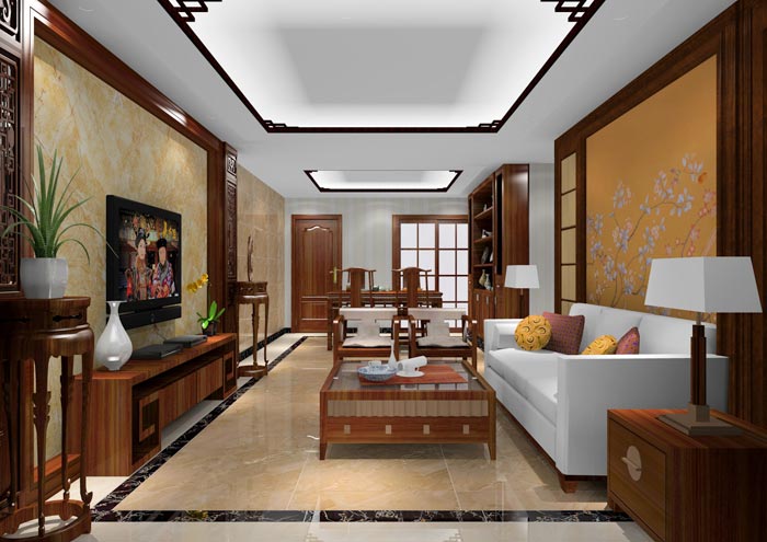 Z6官网家装：佛山狮山上林苑90㎡中式风格装建鉴赏