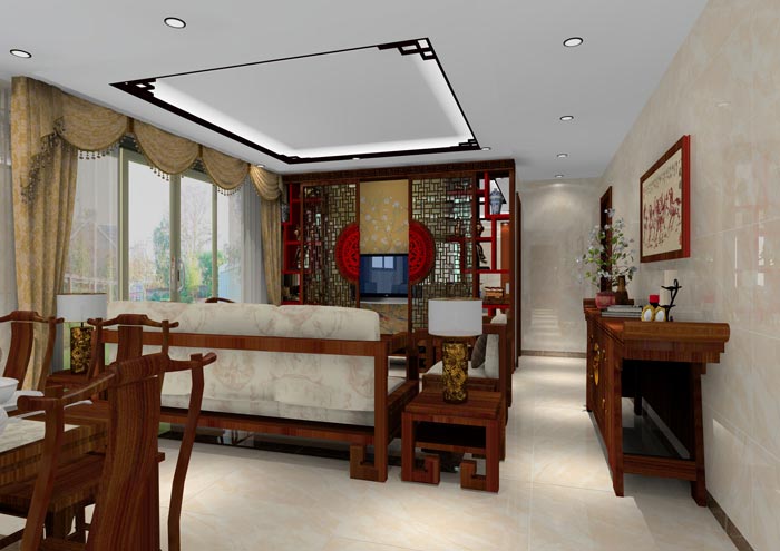 Z6官网家装：佛山龙湖春江名城120㎡的中式风格装建鉴赏