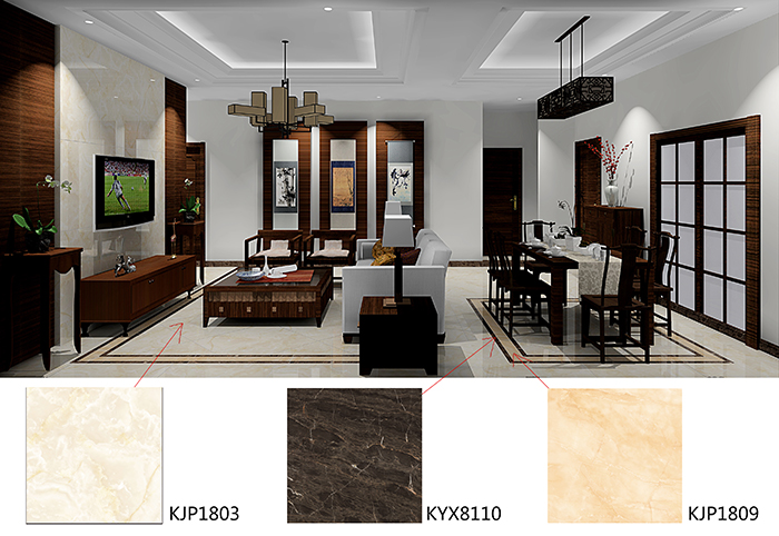 佛山美的花湾城装建案例客厅成效图