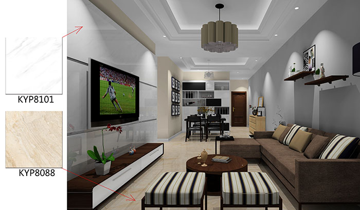 佛山美的花湾城装建案例客厅成效图